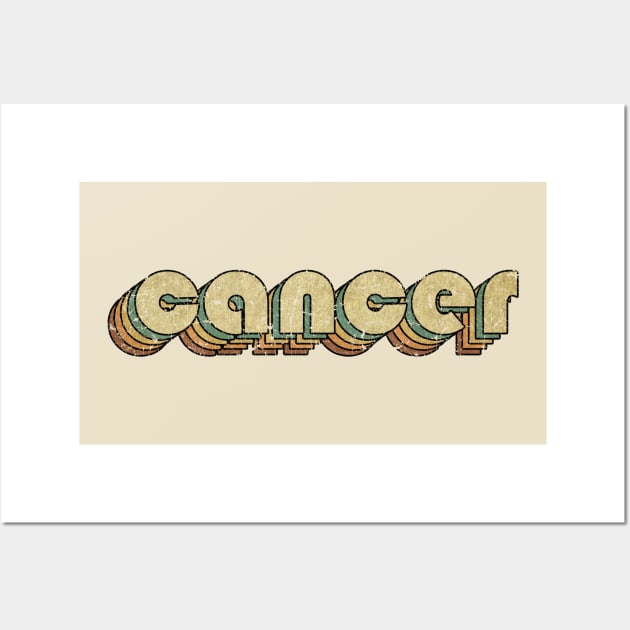 Cancer // Vintage Rainbow Typography Style // 70s Wall Art by JULIAN AKBAR PROJECT